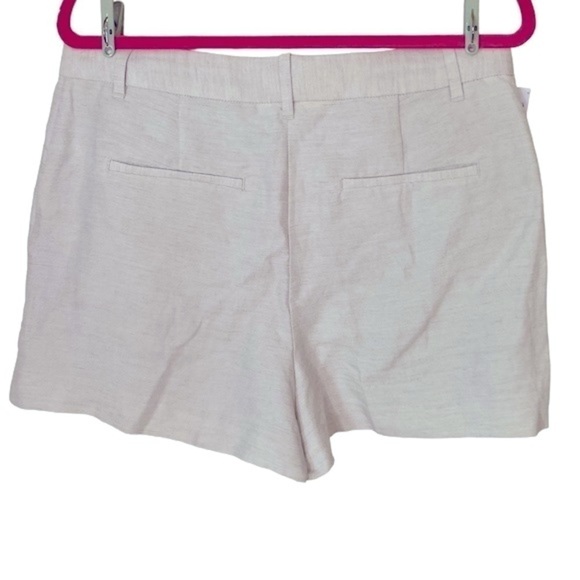 Aritzia Wilfred sz 12 Beige Layover Linen & Tencel, 3” Inseam, High Rise Shorts - Picture 3 of 14
